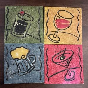 GUC Vibrant Drink Coasters Set of 4